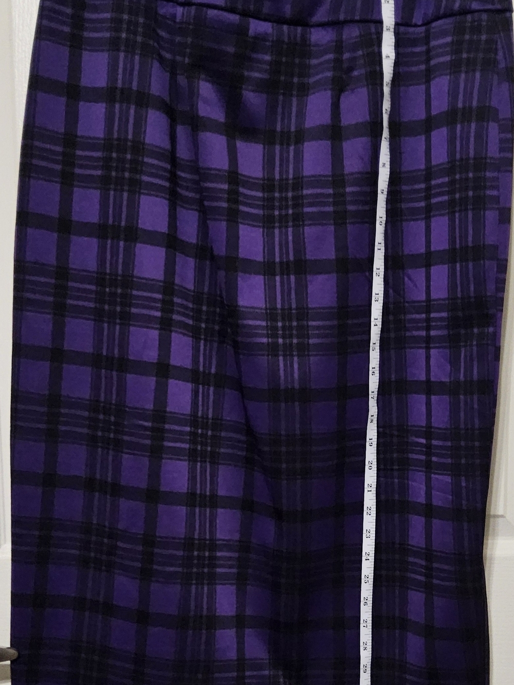 NWOT Ashley Stewart Purple & Black Plaid Pencil Skirt - Picture 8 of 8